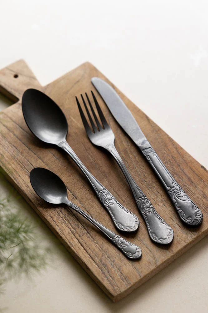24-Piece Dark Silver Cutlery Set - Image 2