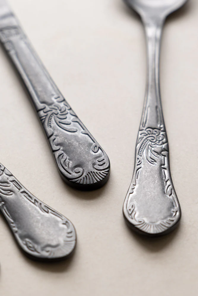24-Piece Dark Silver Cutlery Set - Image 4