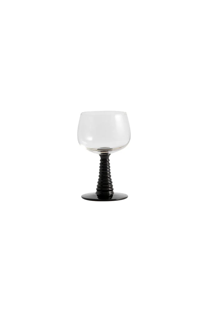 70s French Style Wine Glass In Black - Image 5