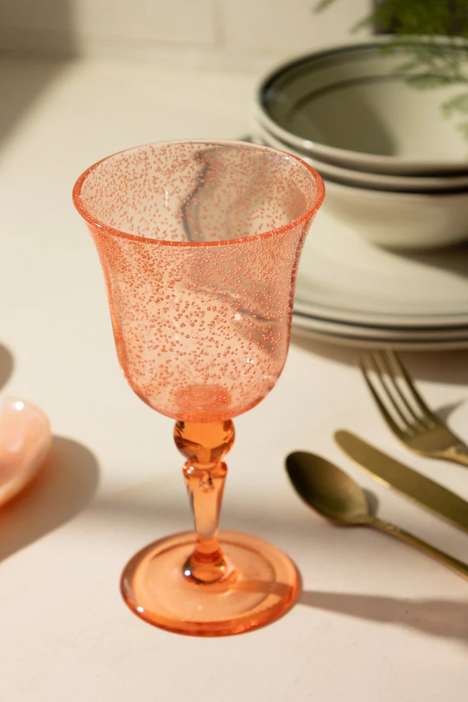 Acrylic Coral Pink Picnic Wine Glass - Image 3