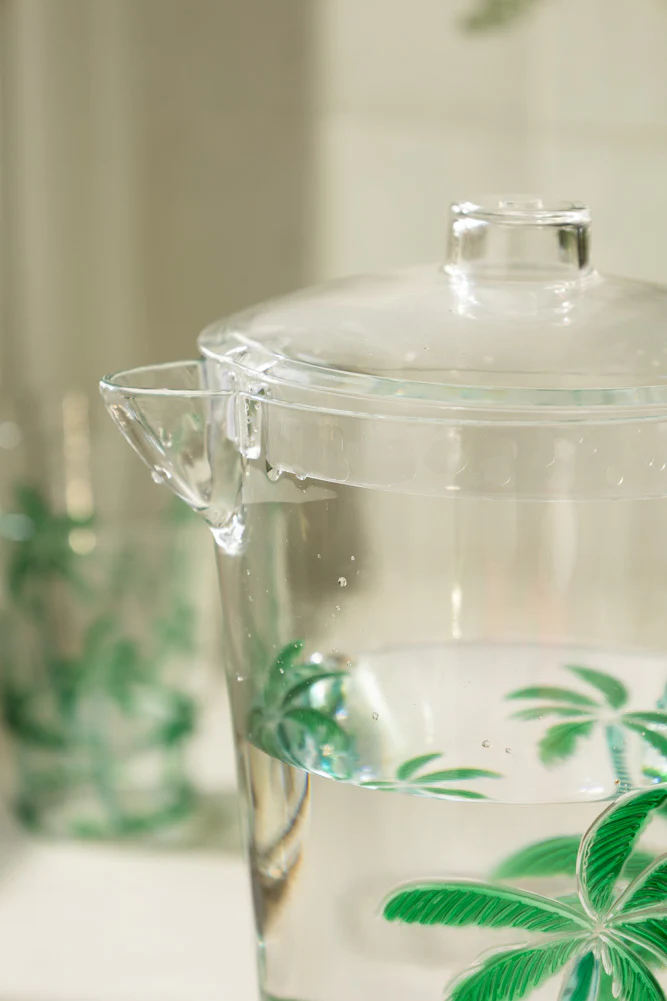 Acrylic Green Palm Tree Picnic Jug - Image 3
