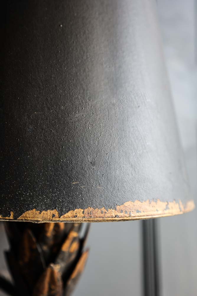 Aged Effect Black & Old Gold Torch Wall Light - Image 7