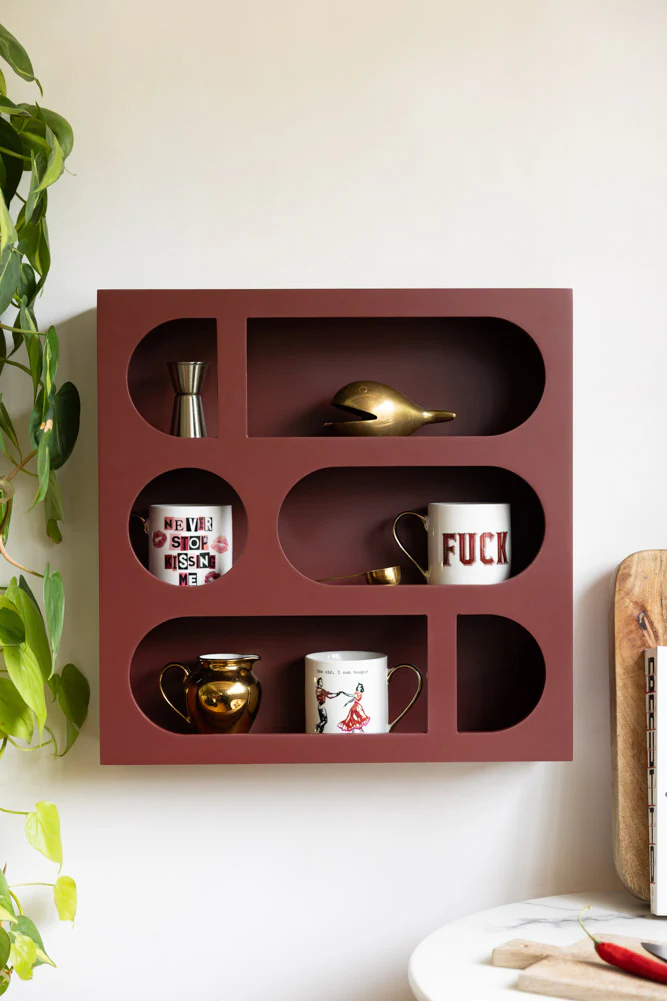 Alcove Wall Shelf in Burgundy - Image 3