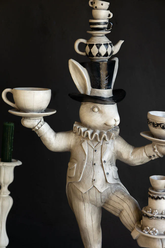 Alice In Wonderland Inspired Balancing Act White Rabbit Ornament - Image 3