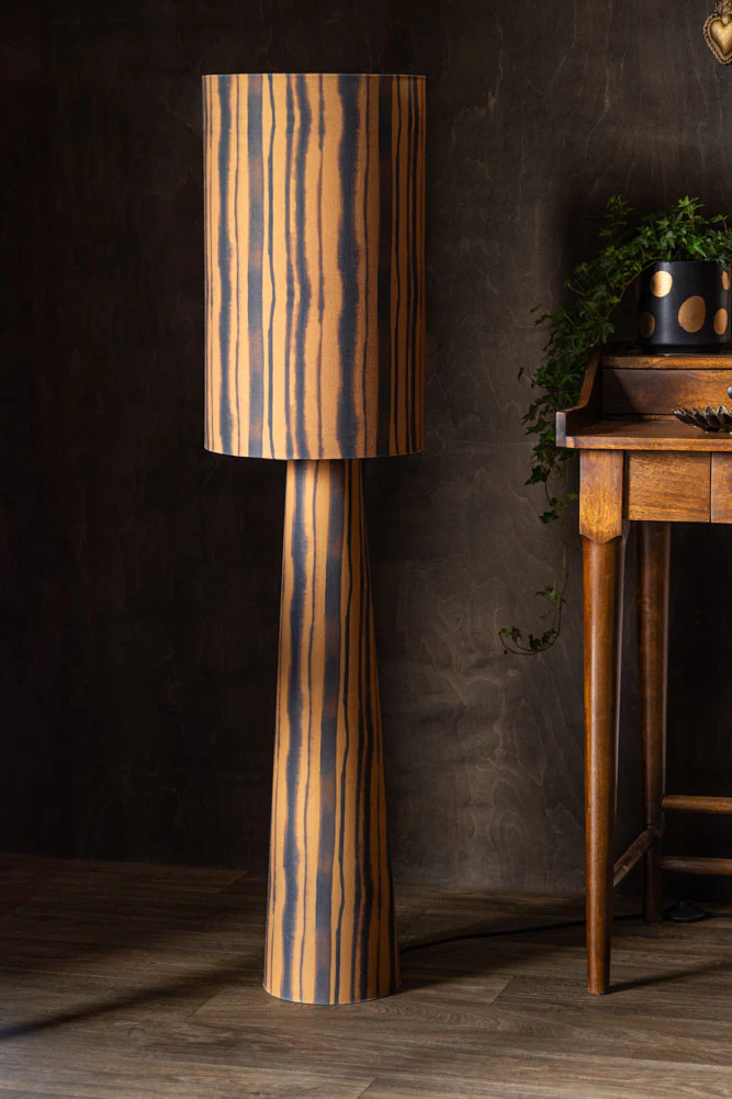Amber Blurred Line Print Floor Lamp - Image 3