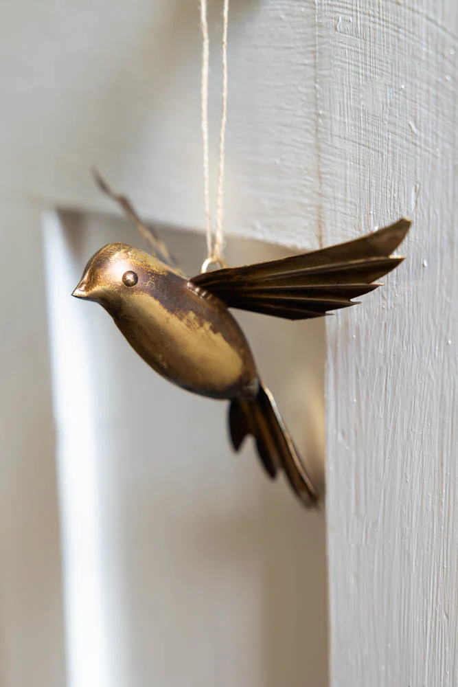 Antique Gold Bird Hanging Ornament