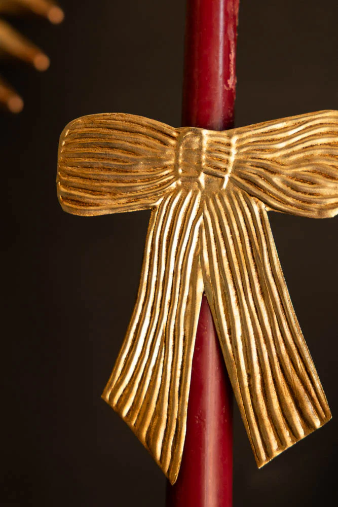 Antique Gold Bow Dinner Candle Ring - Image 2