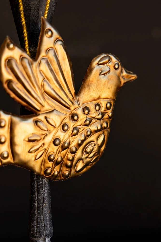 Antique Gold Dove Christmas Tree Decoration - Image 3