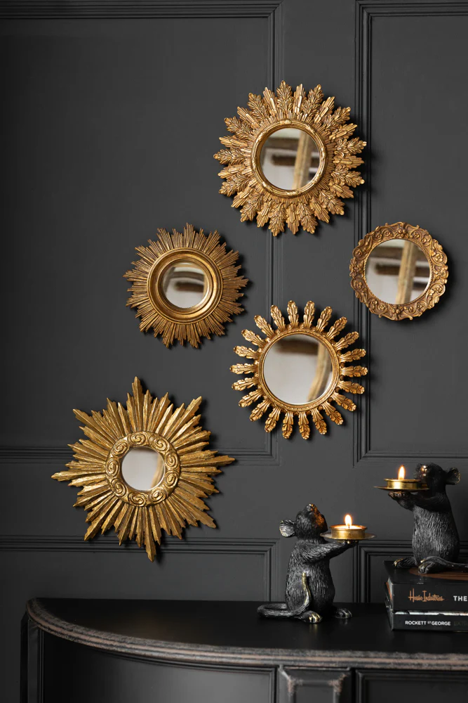 Antique Gold Ornate Leaf Small Mirror - Image 3