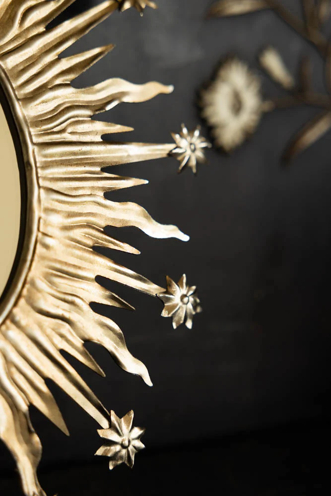 Antique Silver Sunburst & Stars Mirror - Image 4