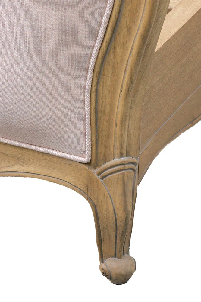 Antique-Style Luxury Linen & Wooden Bedframe - Available in Two Sizes - Image 7
