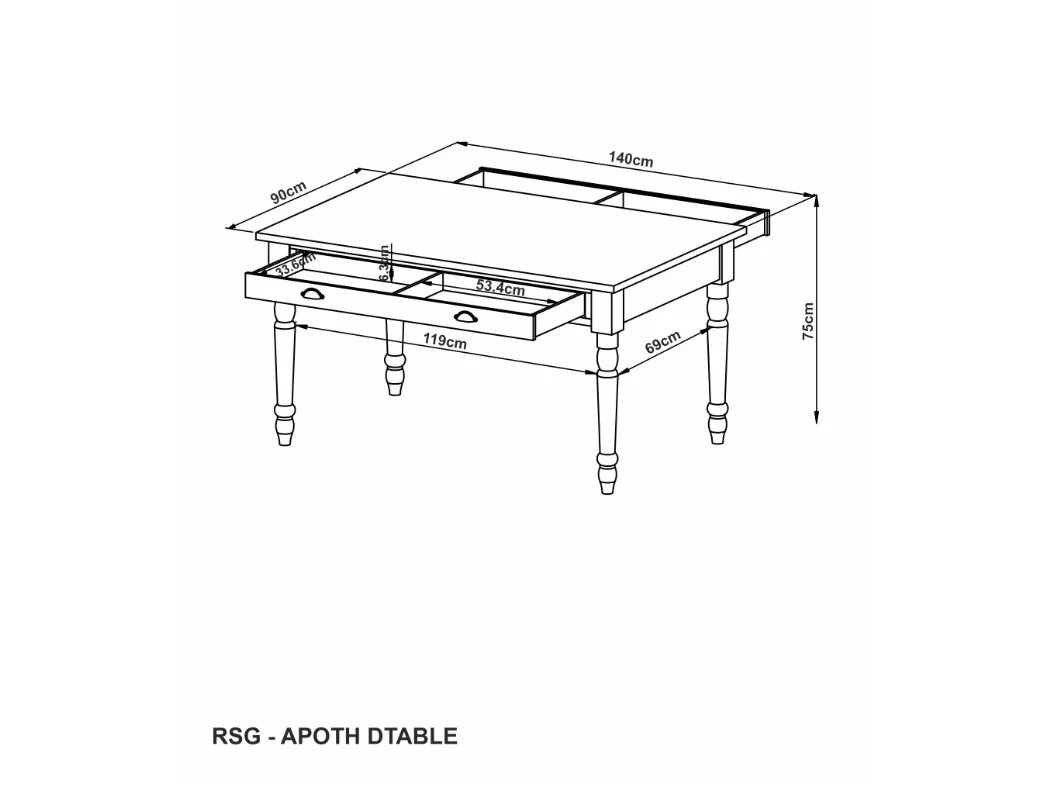 Apothecary Extendable Dining Table - Seats 6-8 People - Image 6