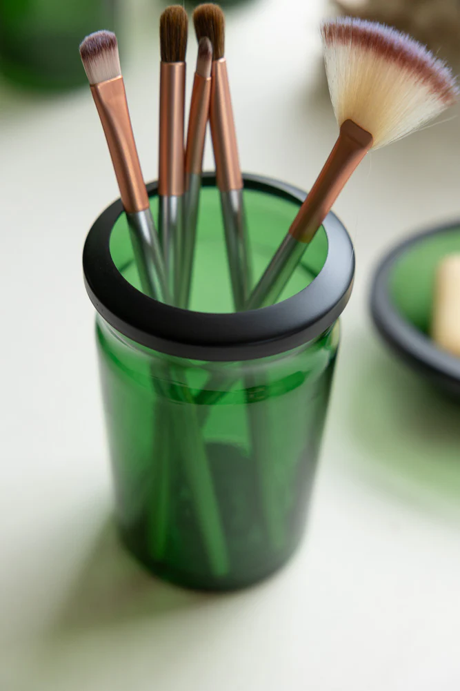 Apothecary-Style Green Glass Bathroom Tumbler - Image 2
