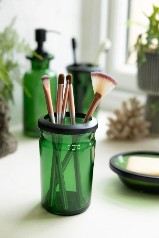Apothecary-Style Green Glass Bathroom Tumbler - Image 3