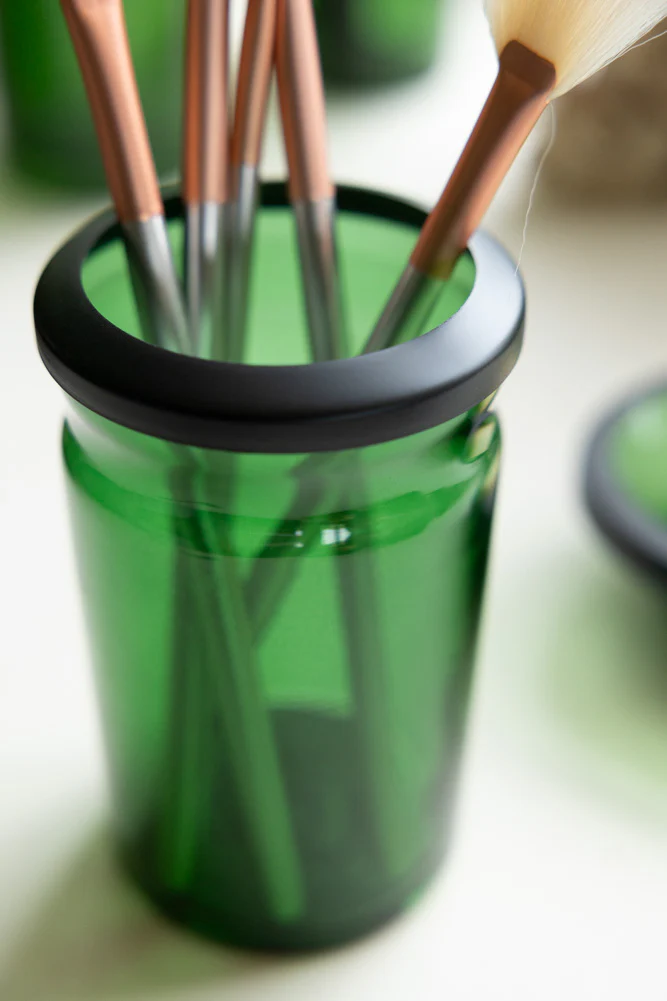 Apothecary-Style Green Glass Bathroom Tumbler - Image 4