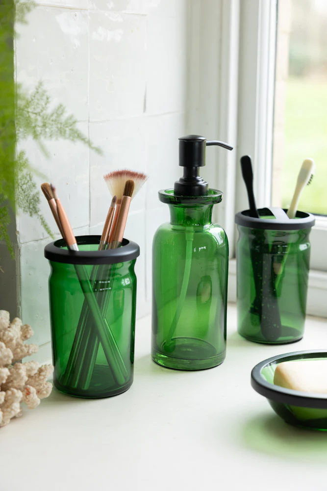 Apothecary-Style Green Glass Bathroom Tumbler - Image 6