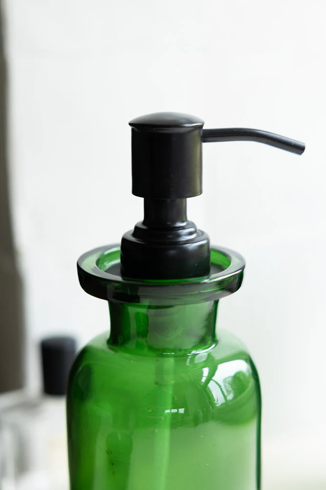 Apothecary-Style Green Glass Soap Dispenser - 300ml - Image 2
