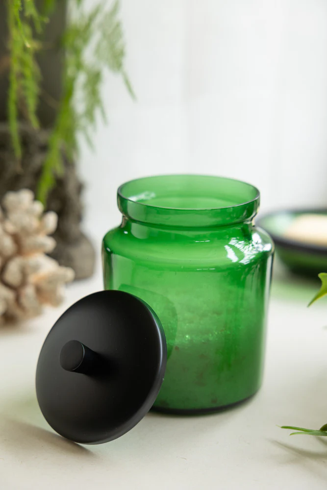 Apothecary-Style Green Glass Storage Canister - Image 2