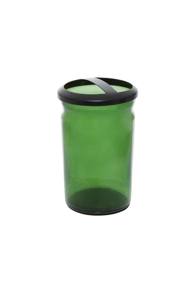 Apothecary-Style Green Glass Toothbrush Holder - Image 6