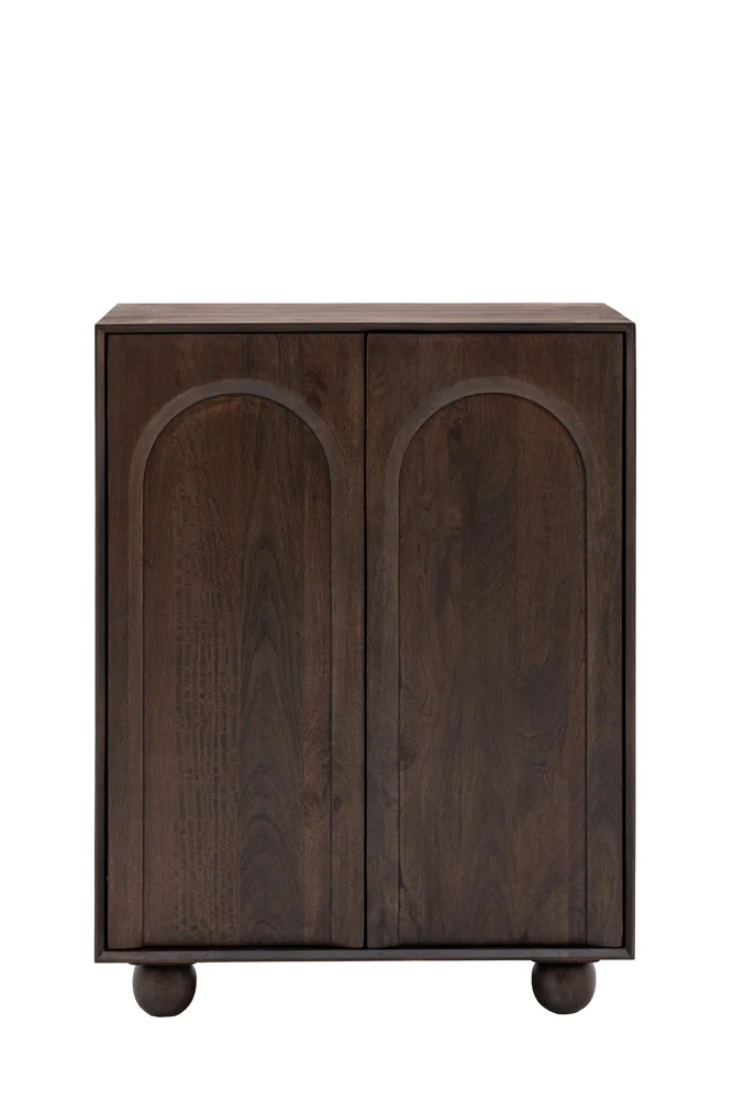 Arc Detail 2-Door Mango Wood Cabinet - Image 4