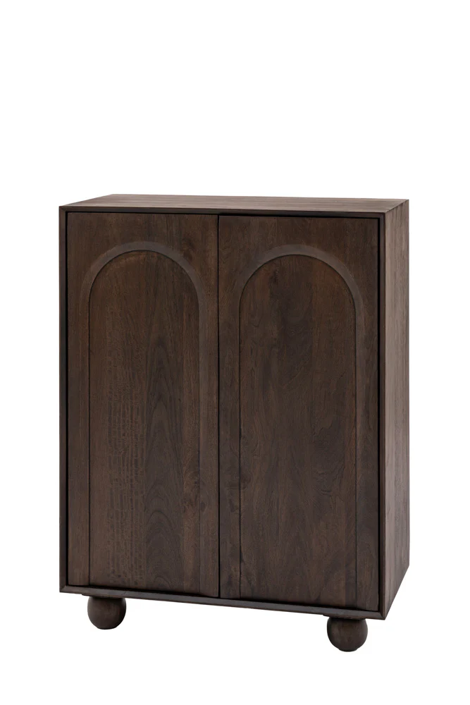 Arc Detail 2-Door Mango Wood Cabinet - Image 5