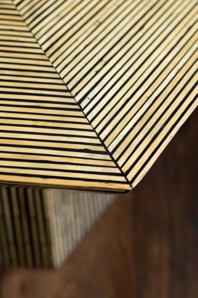 Bamboo Inlay Hexagon Coffee Table - Image 6