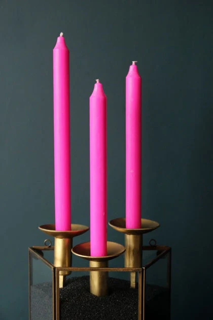 Beautiful Dinner Candle - Hot Pink - Image 8