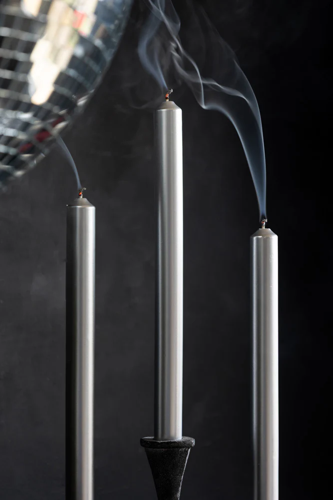 Beautiful Dinner Candle - Metallic Silver - Image 2