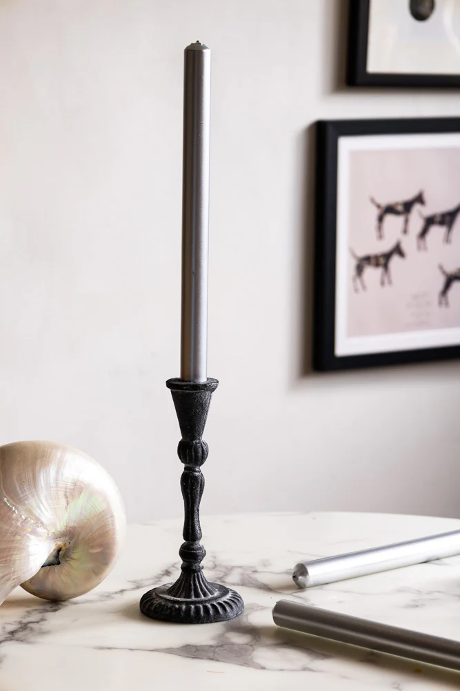 Beautiful Dinner Candle - Metallic Silver - Image 4