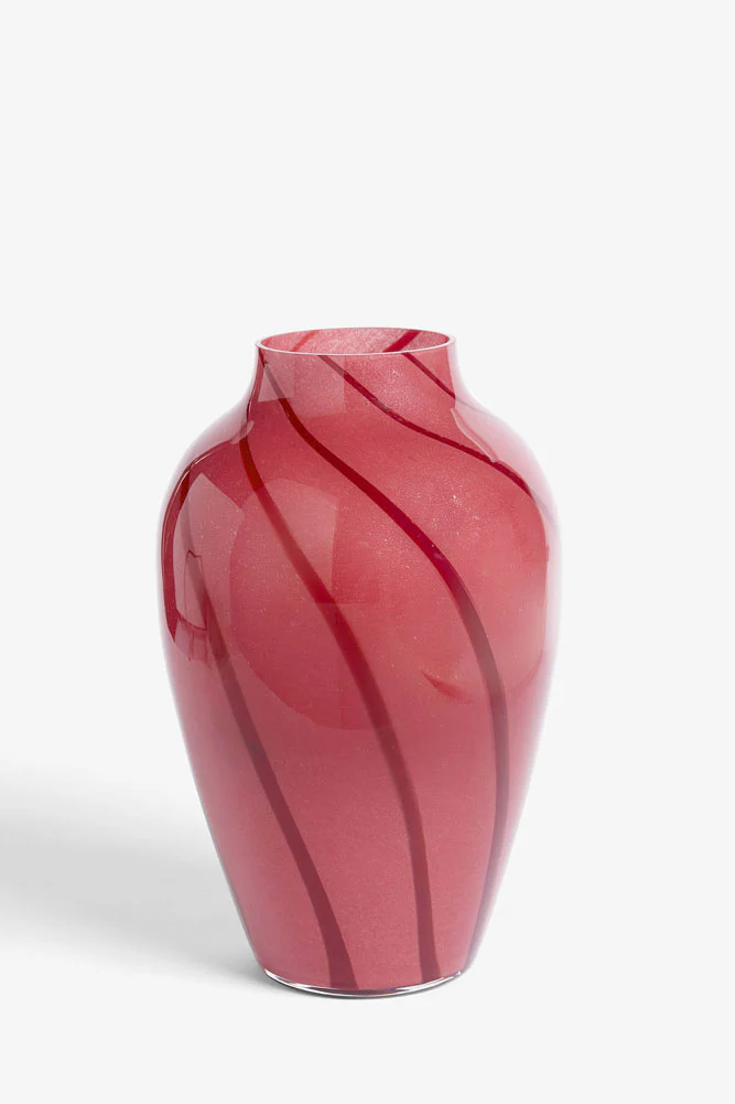 Beautiful Pink & Deep Red Swirl Vase - Image 7