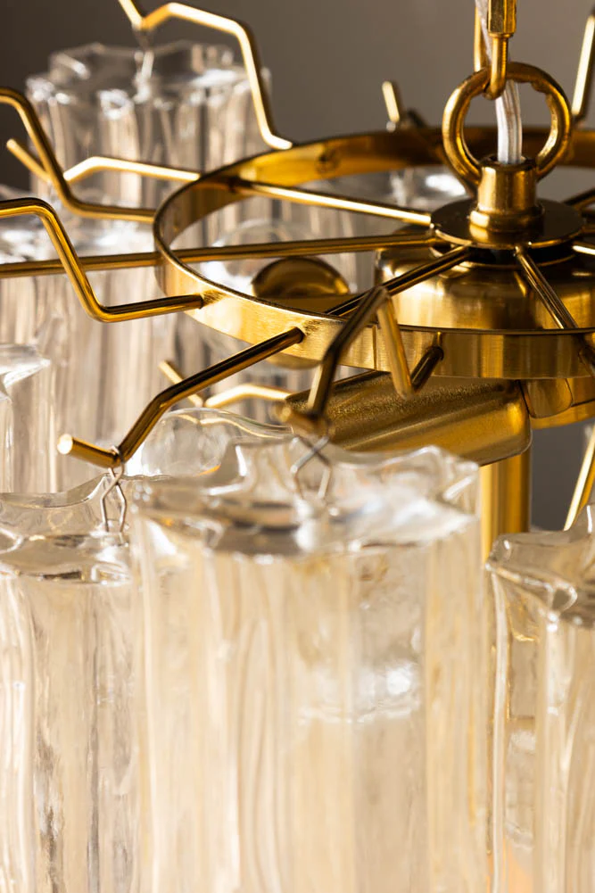 Beautiful Waved Glass Chandelier in Clear - Image 4