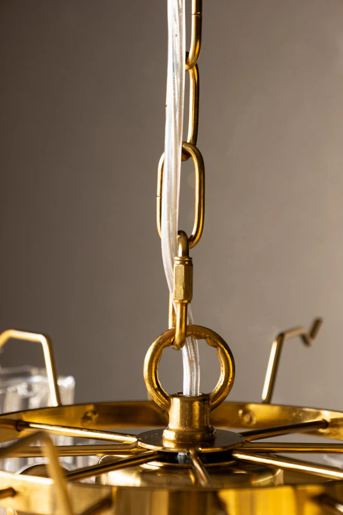Beautiful Waved Glass Chandelier in Clear - Image 8