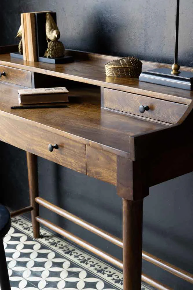 Beauvoir Wooden Desk With 3 Drawers - Image 3