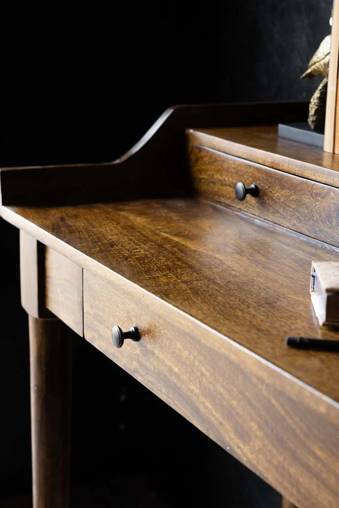 Beauvoir Wooden Desk With 3 Drawers - Image 4