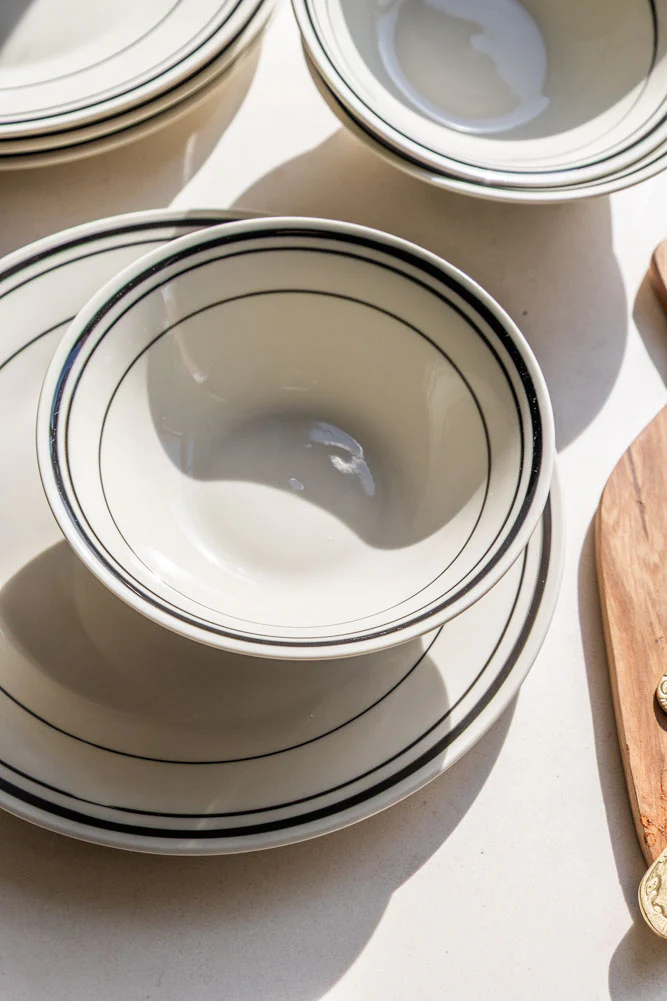 Bistro Style Black & White Dinnerware - 2 Options Available - Image 3