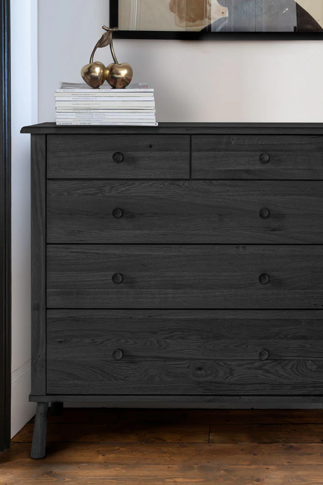 Black 5-Drawer Chest - Image 3