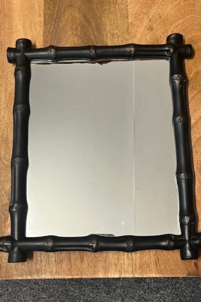 Black Bamboo Effect Framed Mirror - DISCONTINUED - Image 2