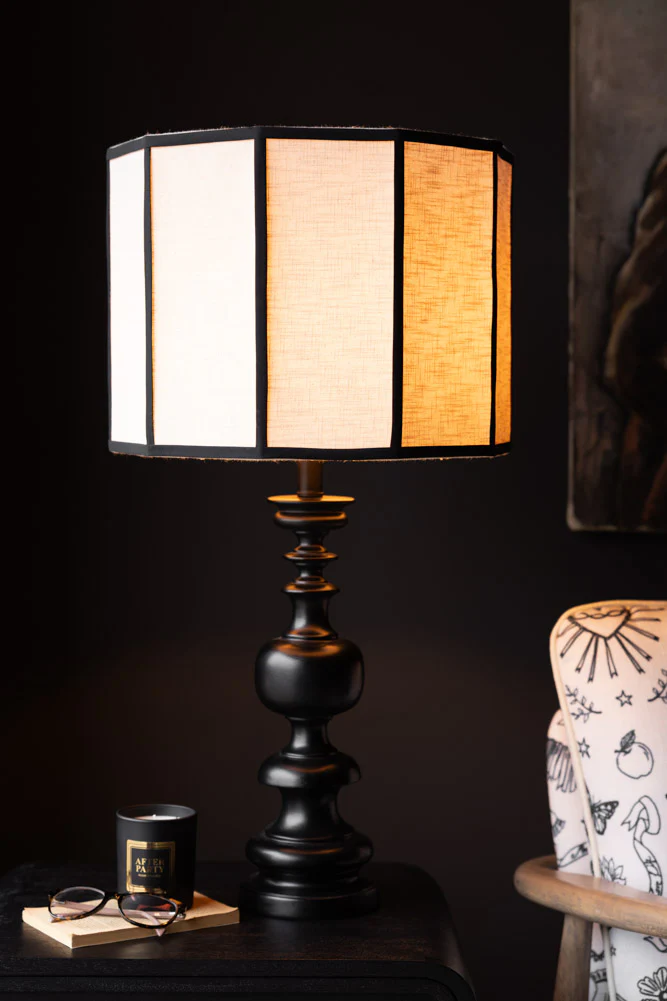 Black Contrast Linen Lampshade - Image 6