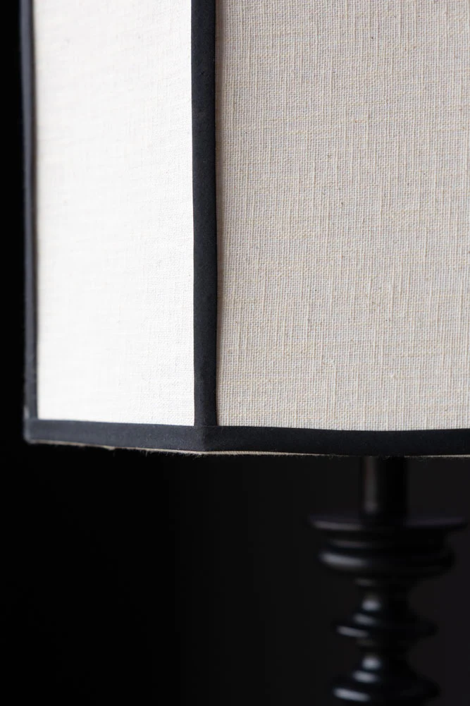 Black Contrast Linen Lampshade - Image 7