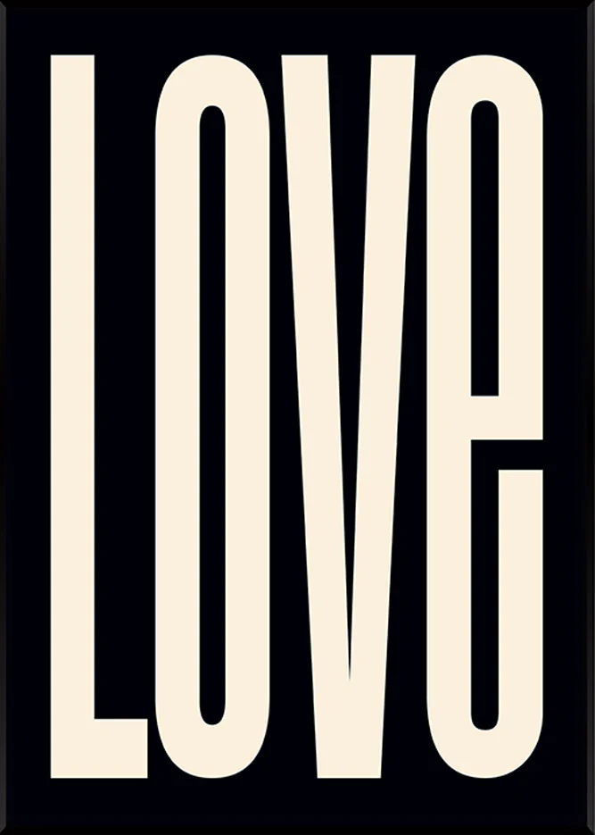 Black & Cream Love Art Print - Image 2