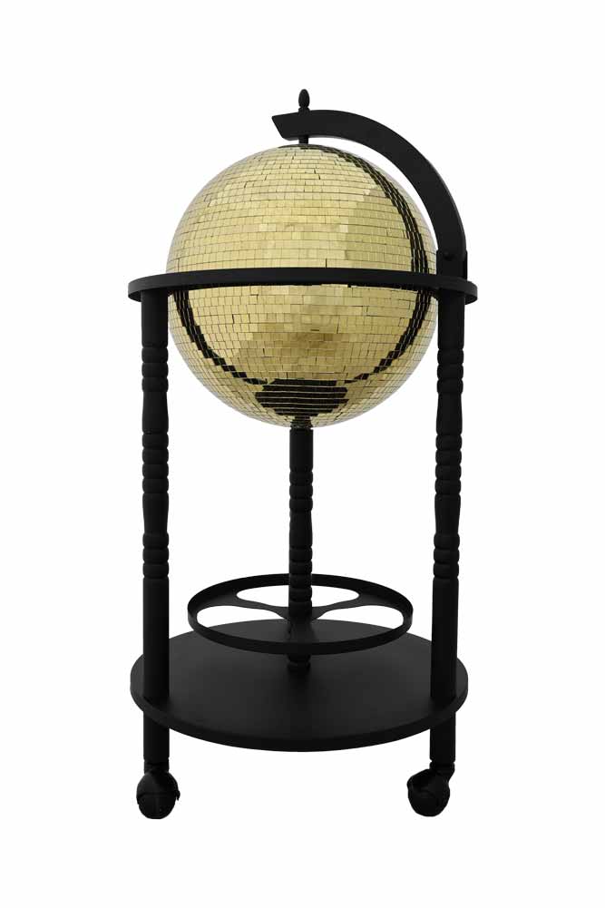 Black & Gold Disco Ball Drinks Trolley Cart - Image 11