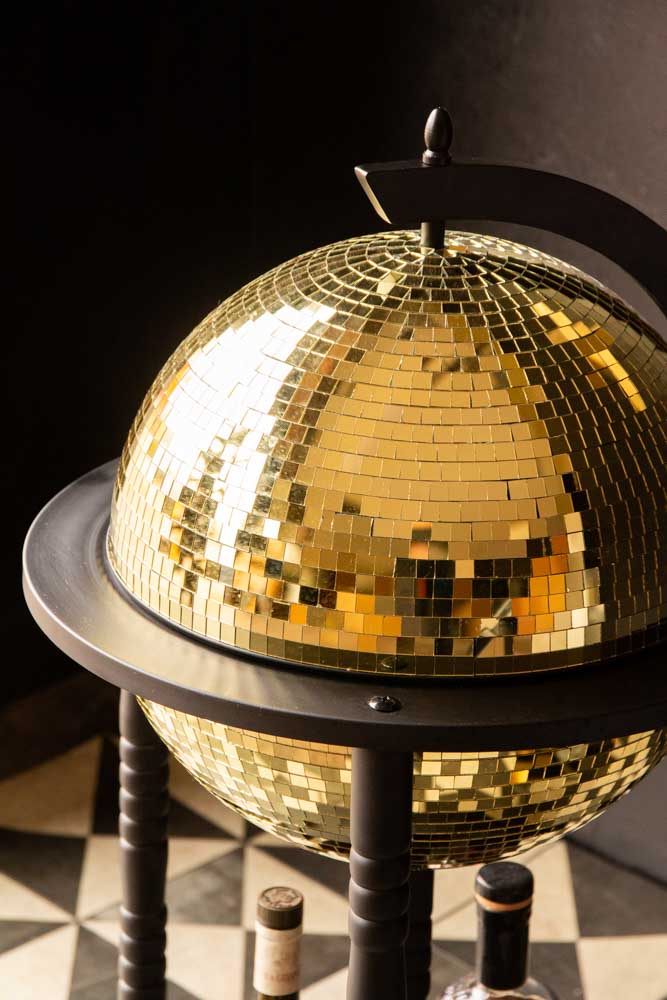 Black & Gold Disco Ball Drinks Trolley Cart - Image 7