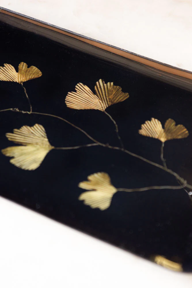 Black & Gold Ginkgo Leaf Tray - Image 4