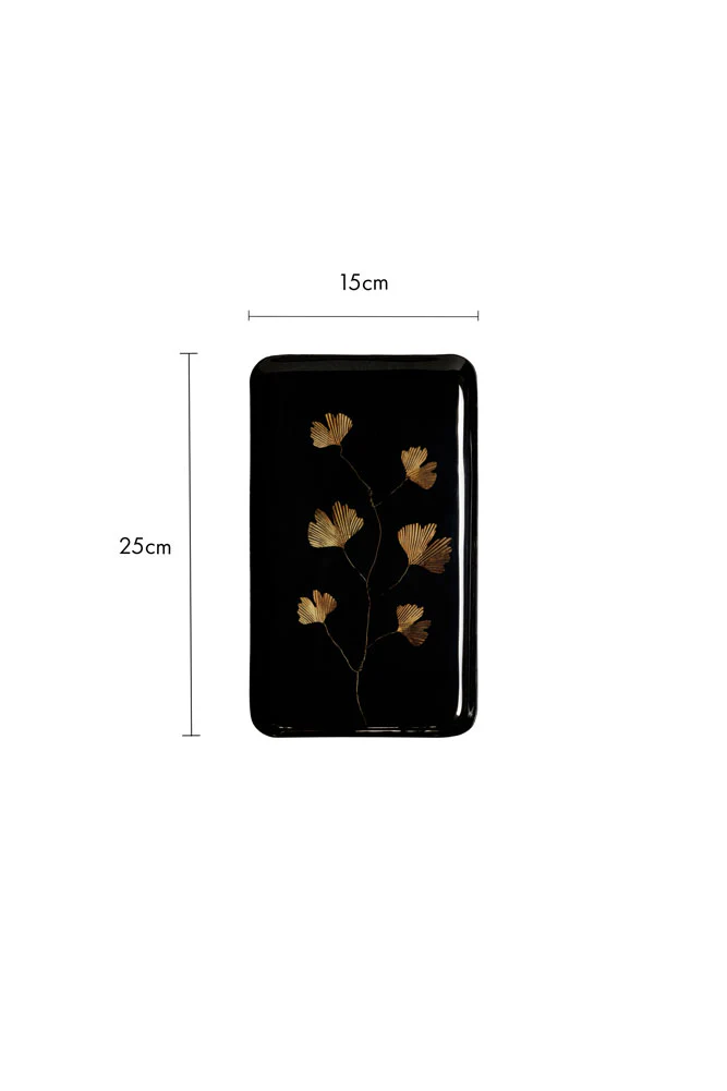 Black & Gold Ginkgo Leaf Tray - Image 6