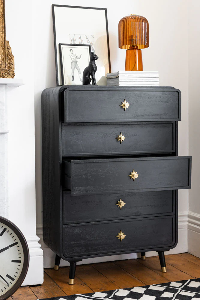 Black & Gold Ringo Chest of Drawers - Image 2
