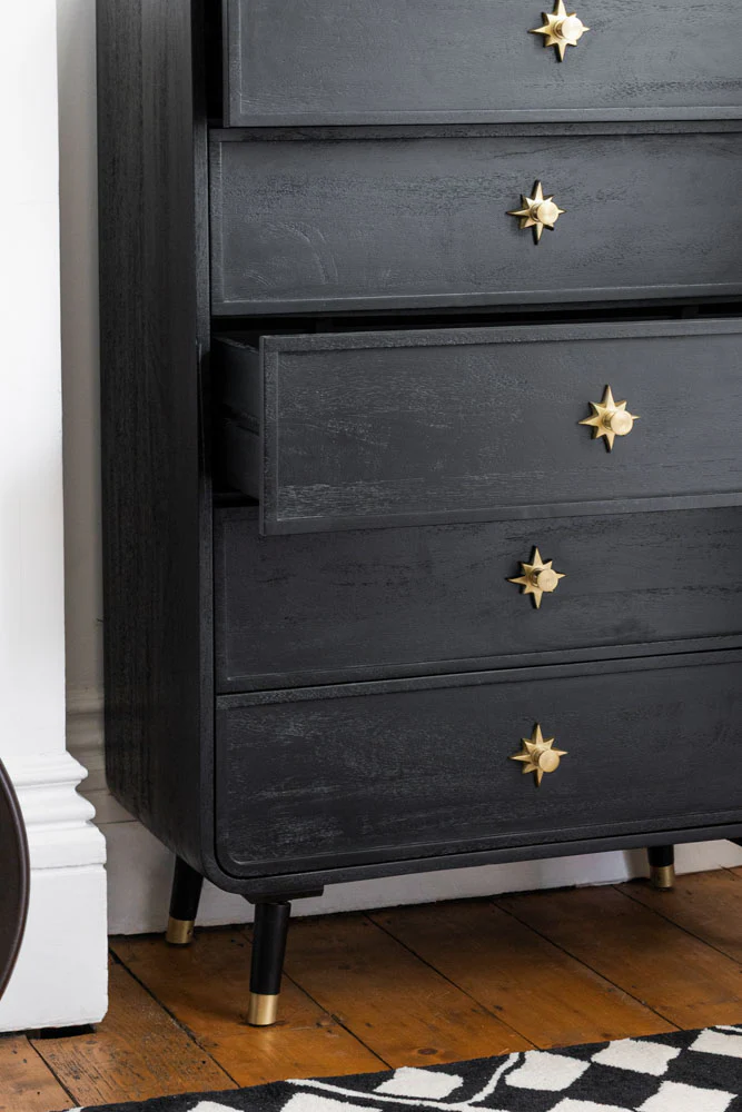 Black & Gold Ringo Chest of Drawers - Image 4