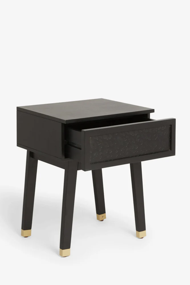 Black Leopard Print Bedside Table - Image 5
