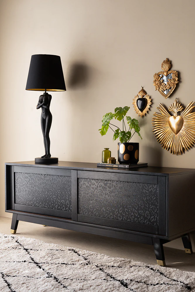 Black Leopard Print TV Unit - Image 2