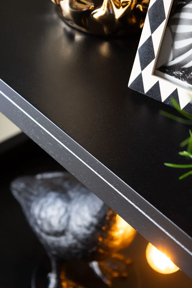 Black Mango Wood Leopard Print Shelving Unit - Image 5