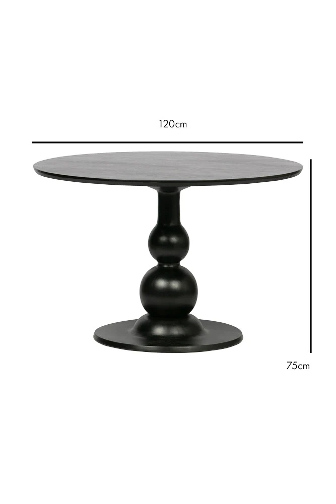 Black Mango Wood Round Dining Table - Image 8